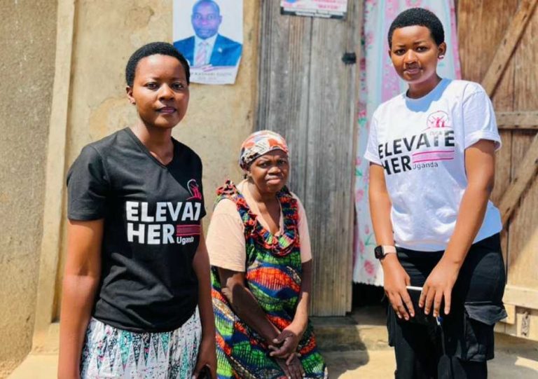 The Elevate Her team with Ms. Koruramburo Alice at her home